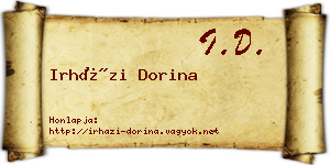 Irházi Dorina névjegykártya